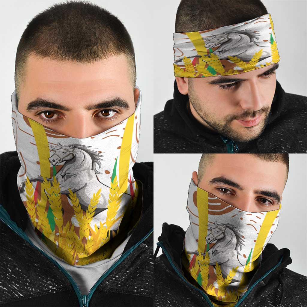 Burkina Faso Neck Gaiter with Brown White Yellow Abstract Design TS04