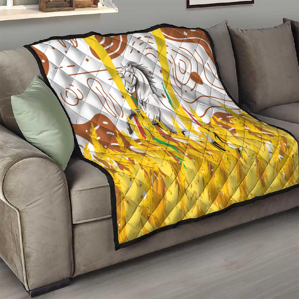 Burkina Faso Rising Horse Quilt Golden Harvest and National Pride TS04