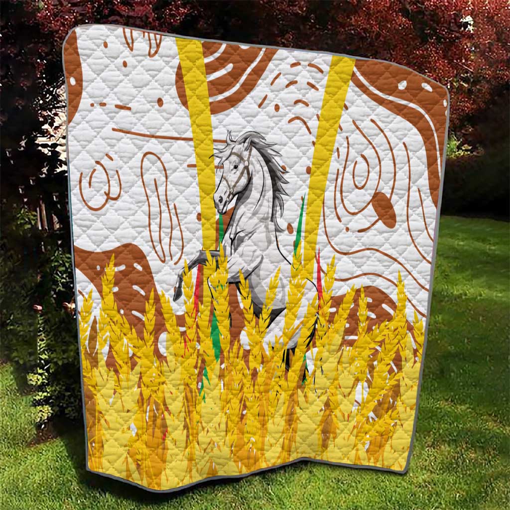 Burkina Faso Rising Horse Quilt Golden Harvest and National Pride TS04