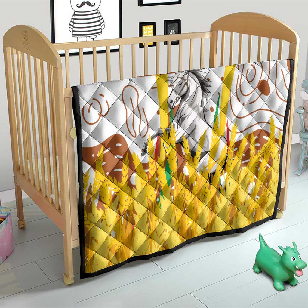 Burkina Faso Rising Horse Quilt Golden Harvest and National Pride TS04