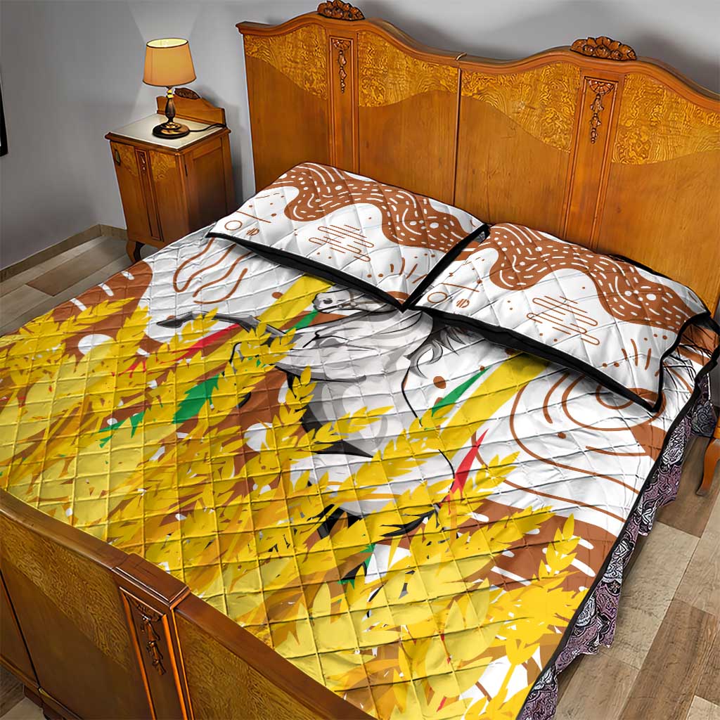 Burkina Faso Rising Horse Quilt Bed Set Golden Harvest and National Pride TS04