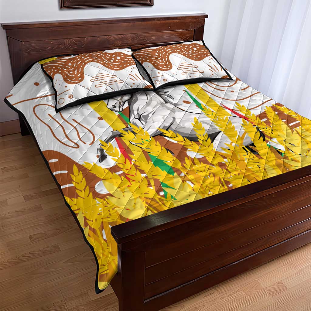 Burkina Faso Rising Horse Quilt Bed Set Golden Harvest and National Pride TS04