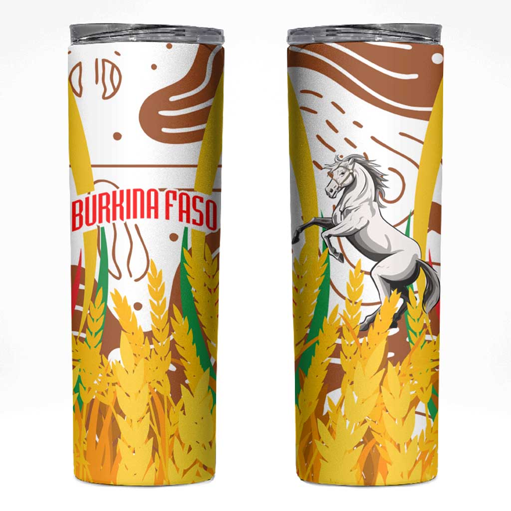 Burkina Faso Rising Horse Skinny Tumbler Golden Harvest and National Pride TS04