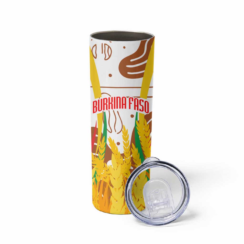Burkina Faso Rising Horse Skinny Tumbler Golden Harvest and National Pride TS04