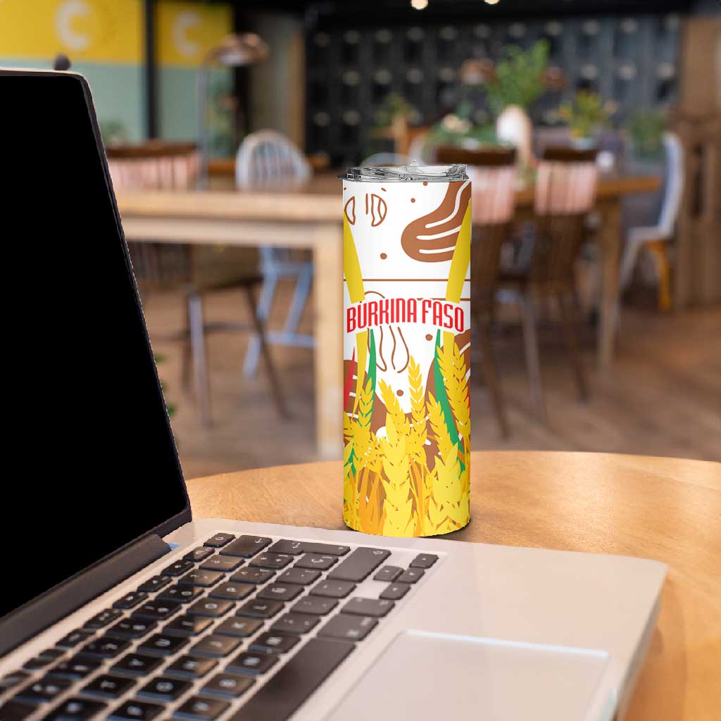 Burkina Faso Rising Horse Skinny Tumbler Golden Harvest and National Pride TS04