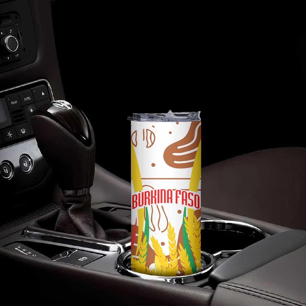 Burkina Faso Rising Horse Skinny Tumbler Golden Harvest and National Pride TS04