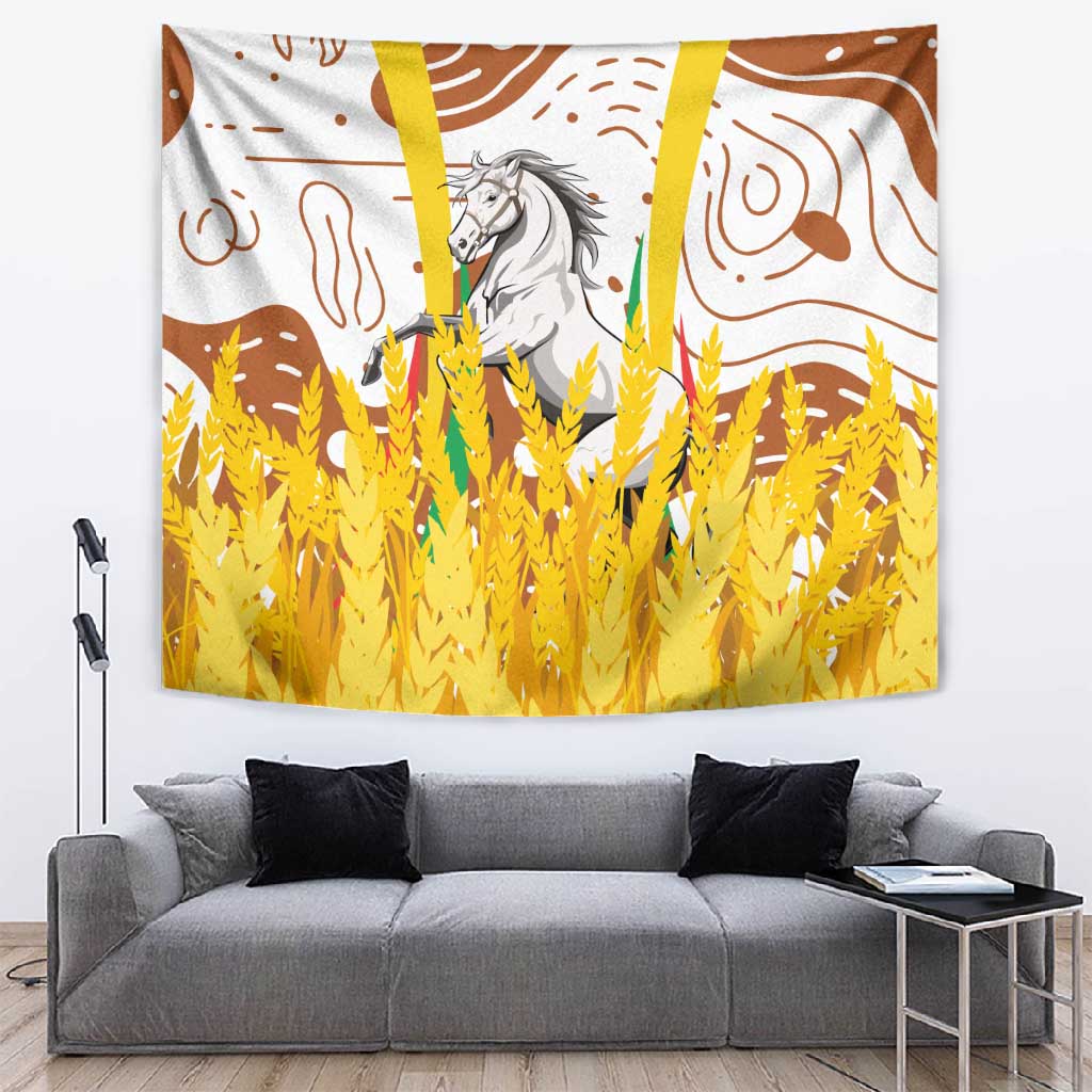 Burkina Faso Rising Horse Tapestry Golden Harvest and National Pride TS04