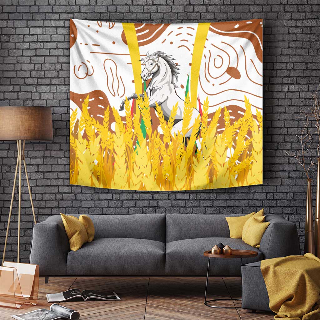Burkina Faso Rising Horse Tapestry Golden Harvest and National Pride TS04