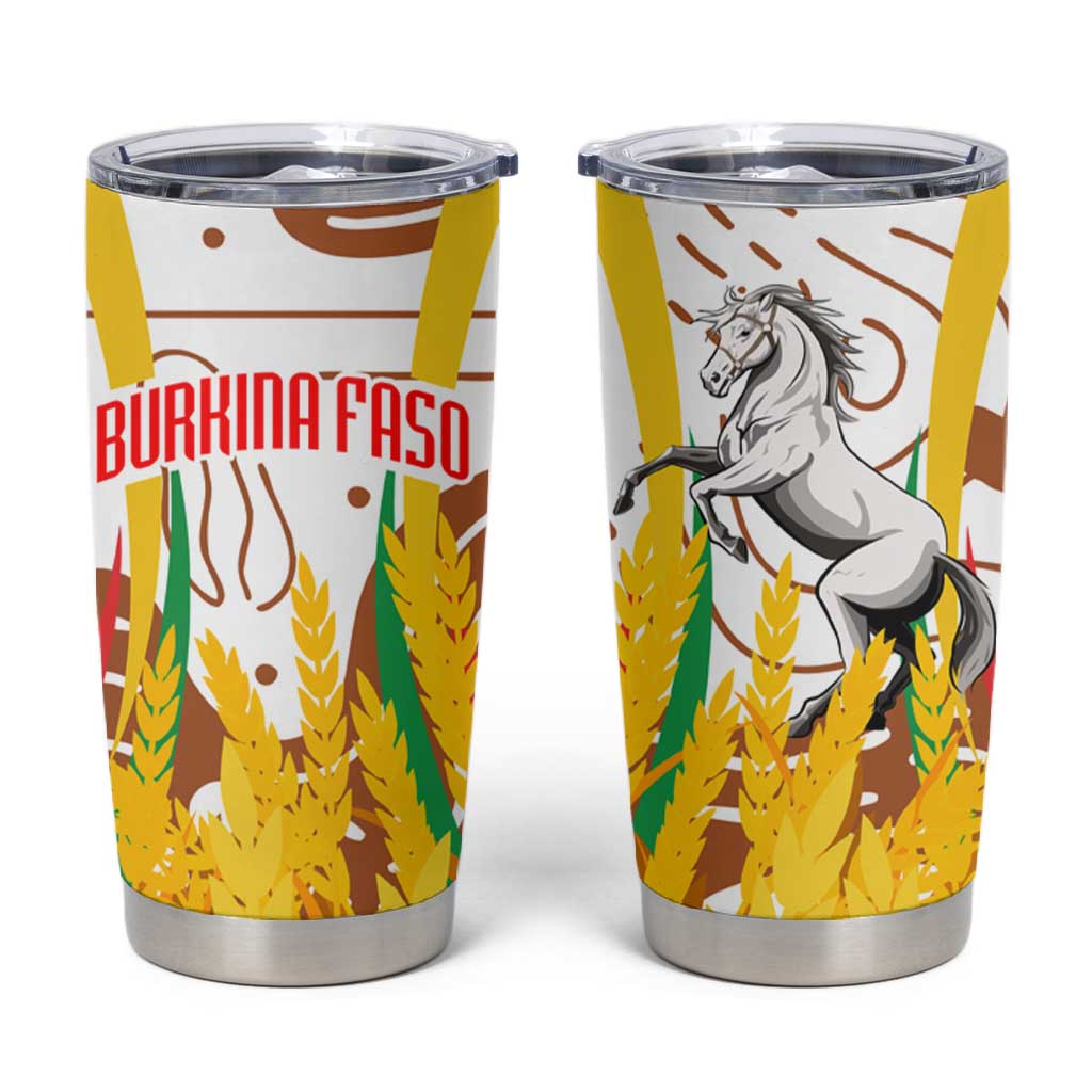 Burkina Faso Rising Horse Tumbler Cup Golden Harvest and National Pride TS04