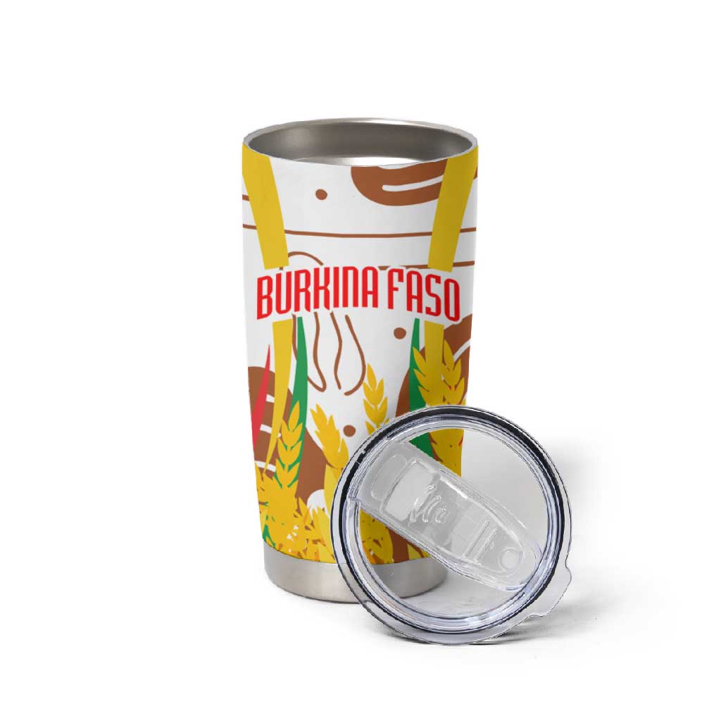 Burkina Faso Rising Horse Tumbler Cup Golden Harvest and National Pride TS04