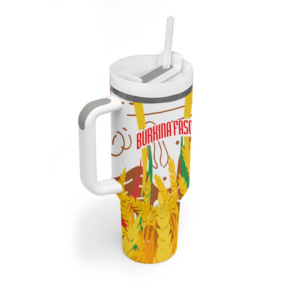 Burkina Faso Rising Horse Tumbler With Handle Golden Harvest and National Pride TS04