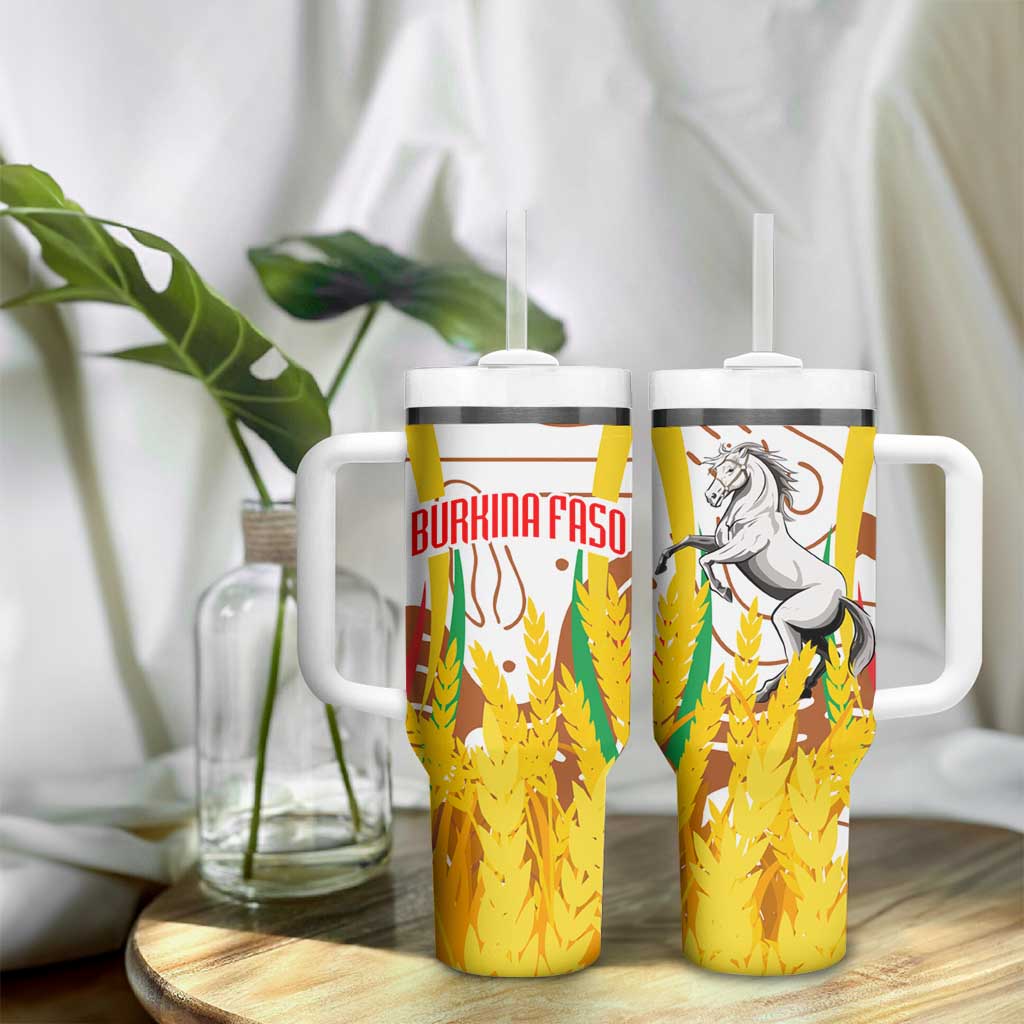 Burkina Faso Rising Horse Tumbler With Handle Golden Harvest and National Pride TS04