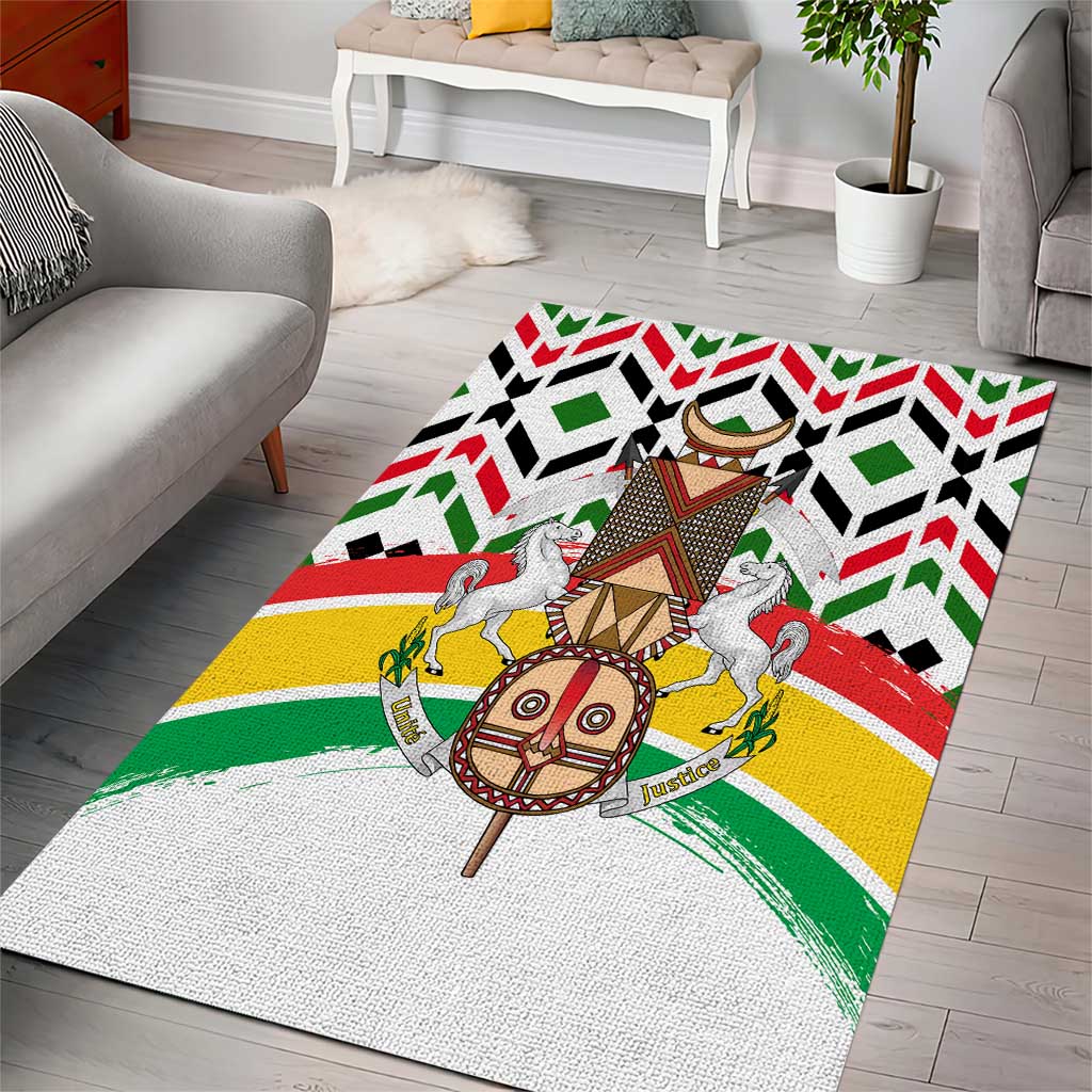 Burkina Faso Area Rug Red Green Black Geometric TS04