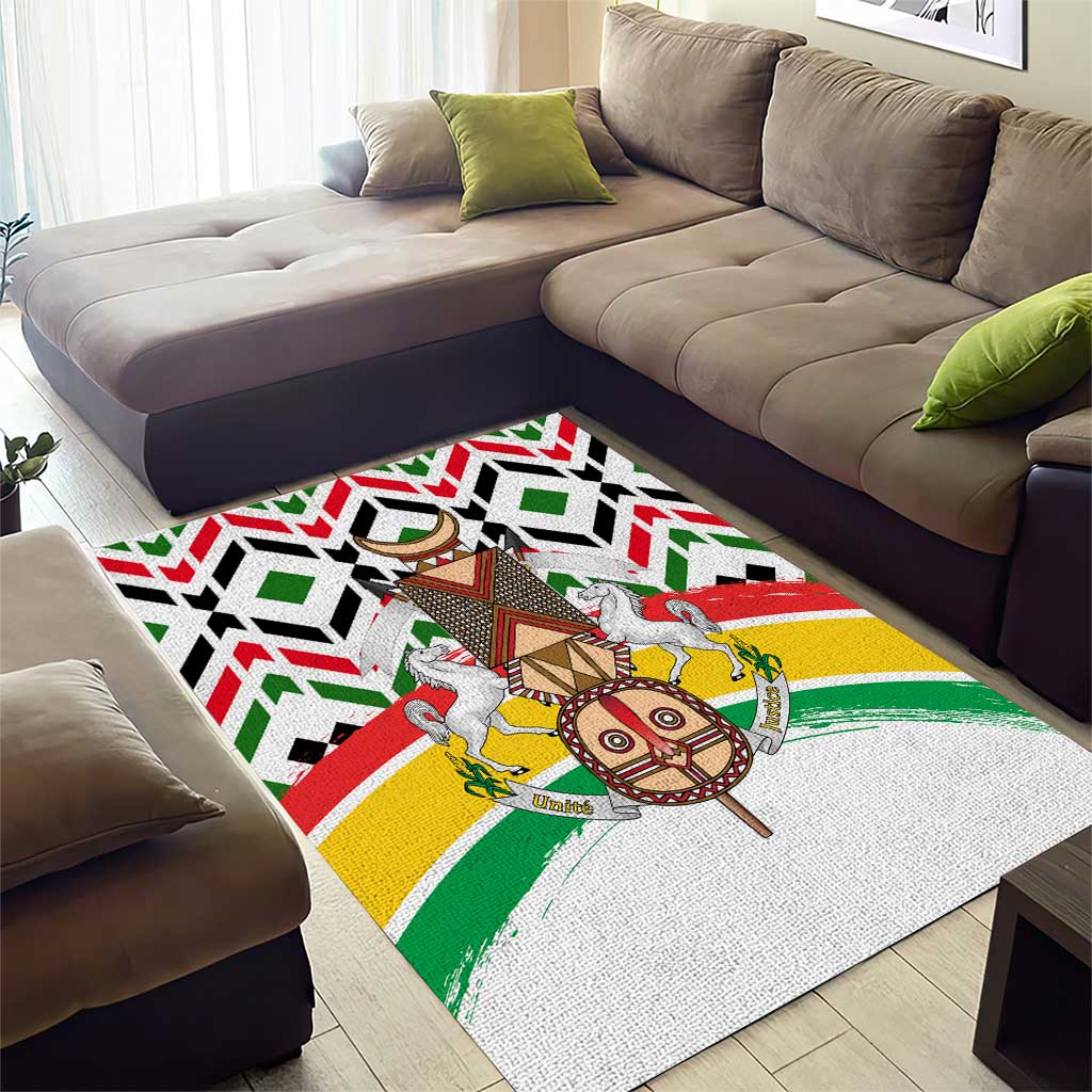 Burkina Faso Area Rug Red Green Black Geometric TS04