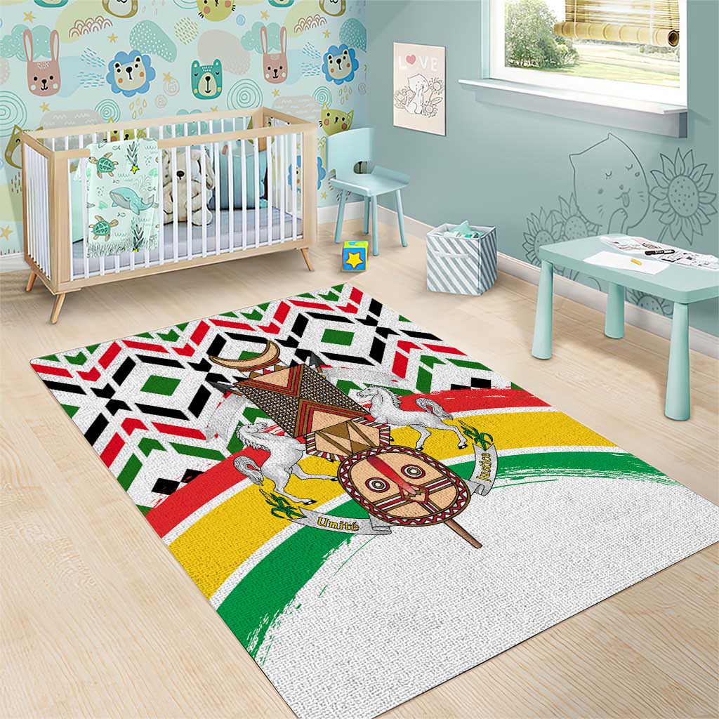 Burkina Faso Area Rug Red Green Black Geometric TS04