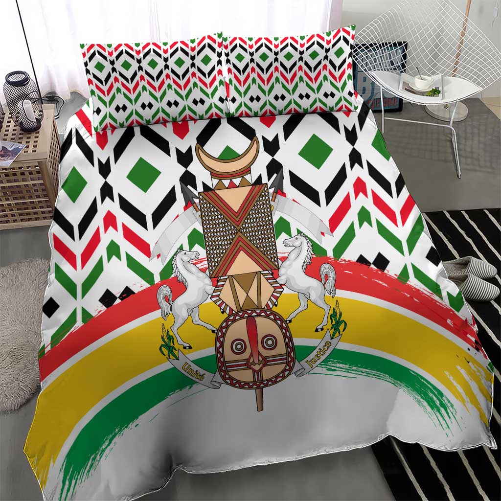Burkina Faso Bedding Set Red Green Black Geometric TS04