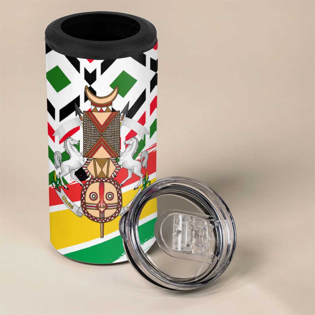 Burkina Faso 4 in 1 Can Cooler Tumbler Red Green Black Geometric TS04