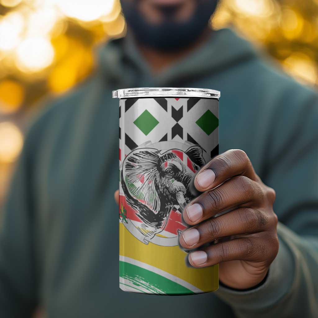 Burkina Faso 4 in 1 Can Cooler Tumbler Red Green Black Geometric TS04