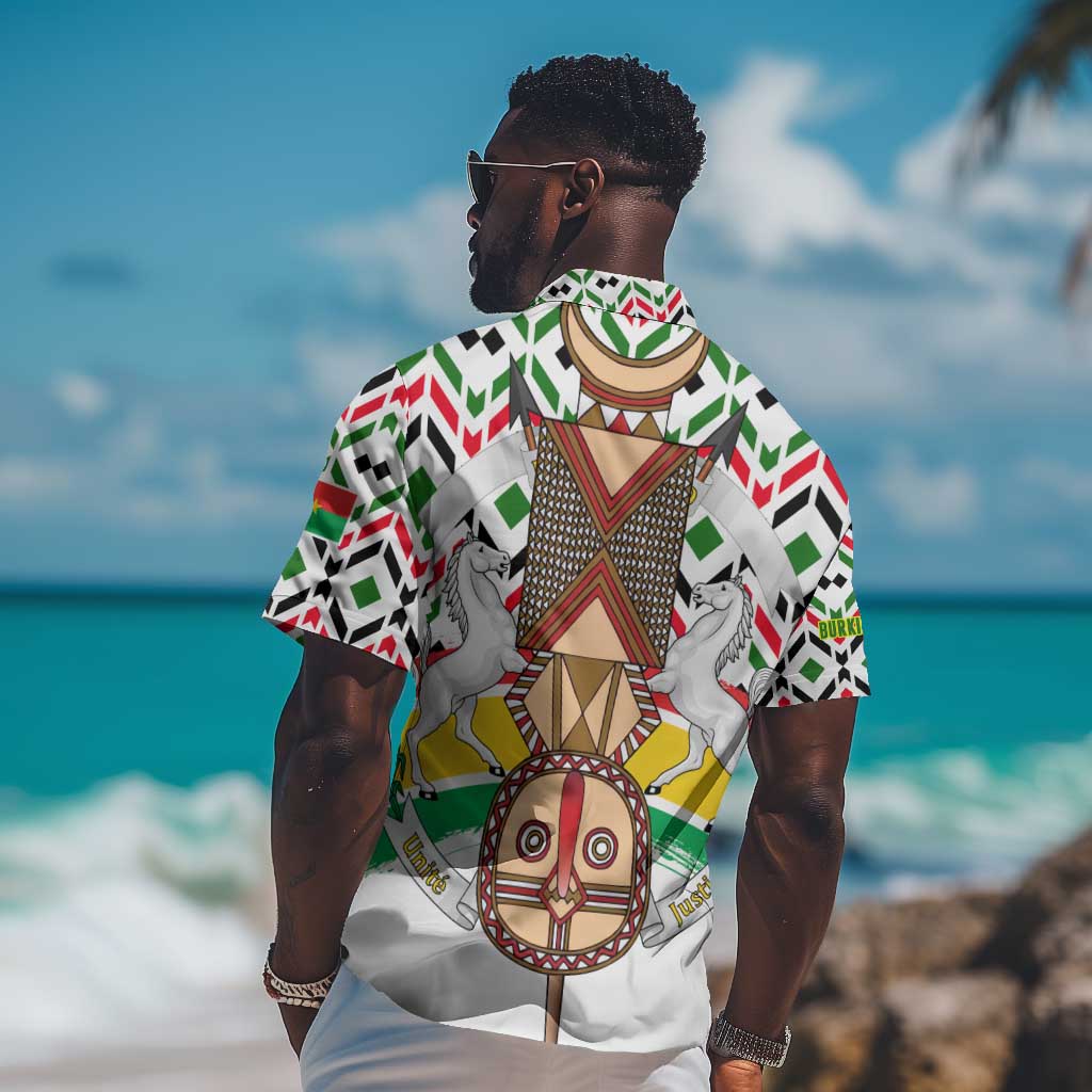 Burkina Faso Hawaiian Shirt Red Green Black Geometric TS04