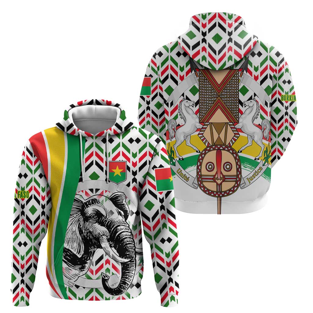 Burkina Faso Hoodie with Red Green Black Geometric Design TS04