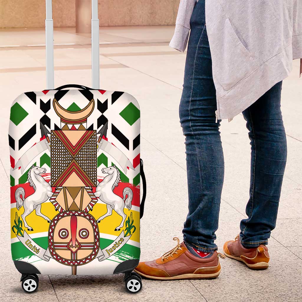 Burkina Faso Luggage Cover with Red Green Black Geometric Design TS04