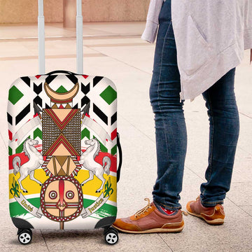 Burkina Faso Luggage Cover with Red Green Black Geometric Design TS04