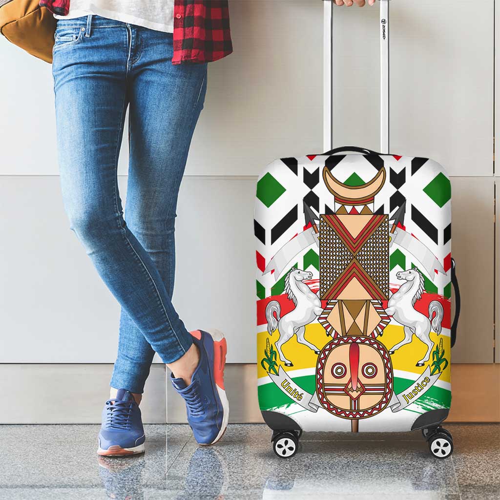 Burkina Faso Luggage Cover with Red Green Black Geometric Design TS04
