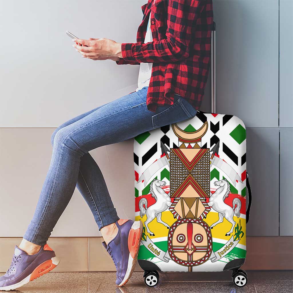 Burkina Faso Luggage Cover with Red Green Black Geometric Design TS04
