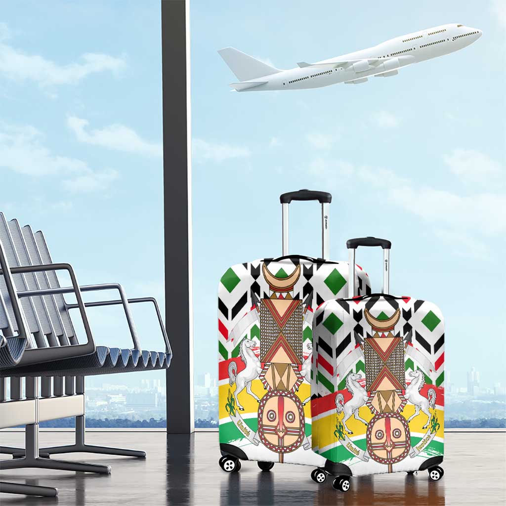 Burkina Faso Luggage Cover with Red Green Black Geometric Design TS04