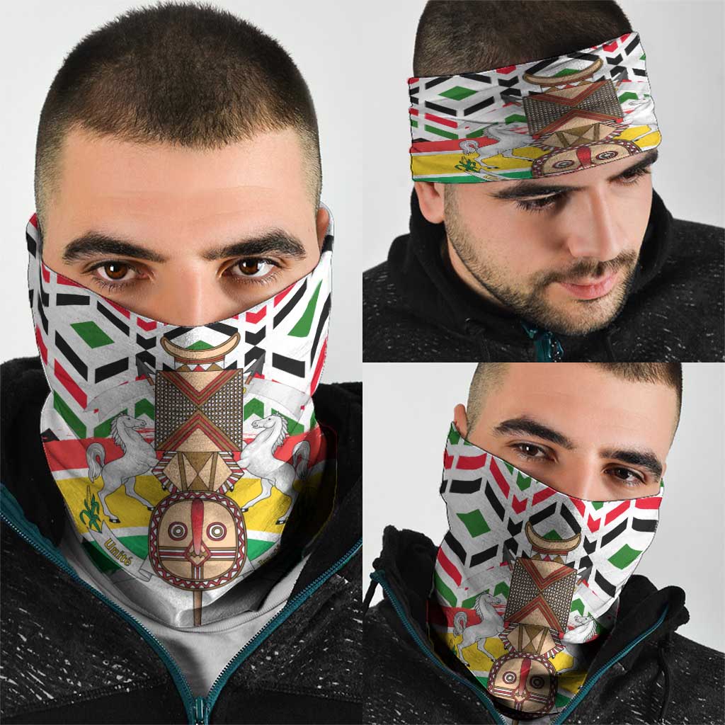 Burkina Faso Neck Gaiter with Red Green Black Geometric Design TS04