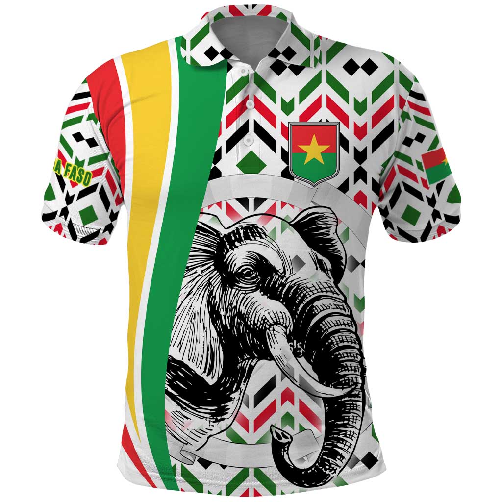 Burkina Faso Polo Shirt with Red Green Black Geometric Design TS04