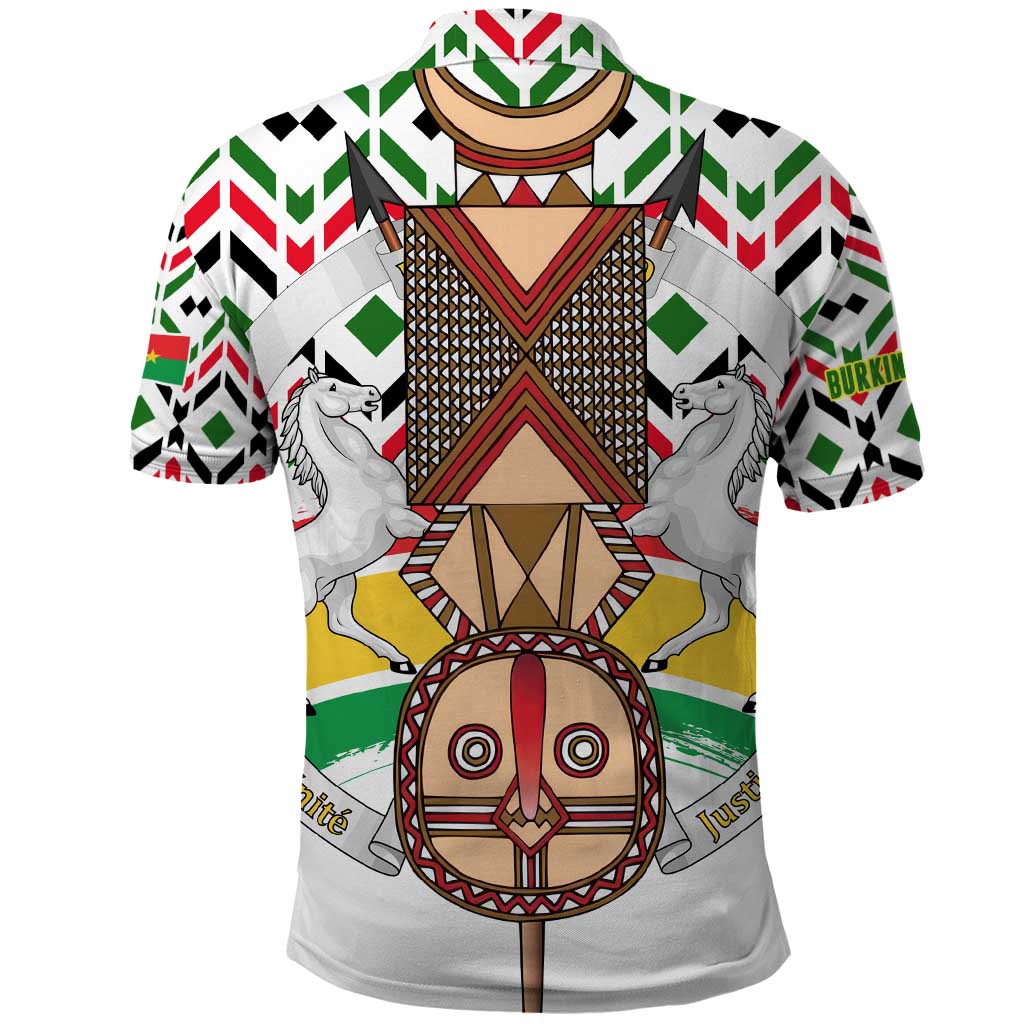 Burkina Faso Polo Shirt with Red Green Black Geometric Design TS04