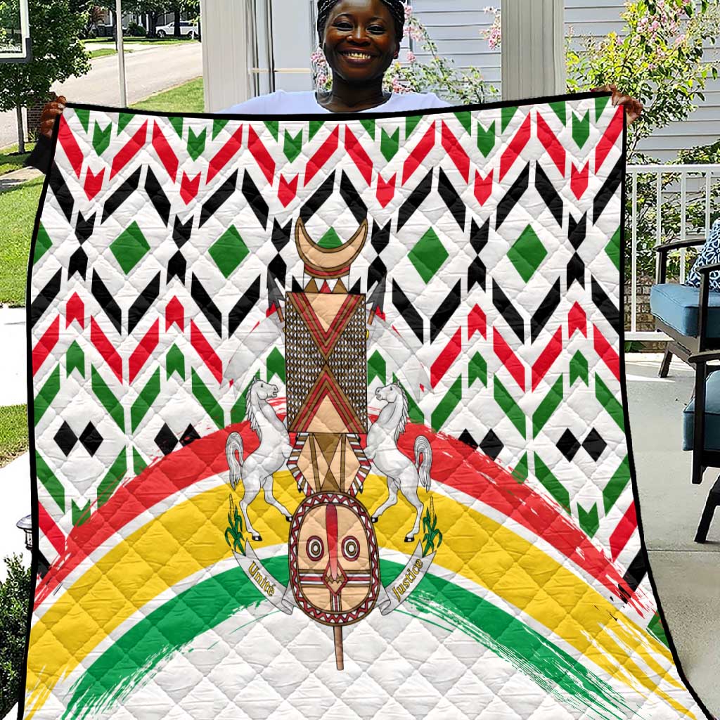 Burkina Faso Quilt Red Green Black Geometric TS04