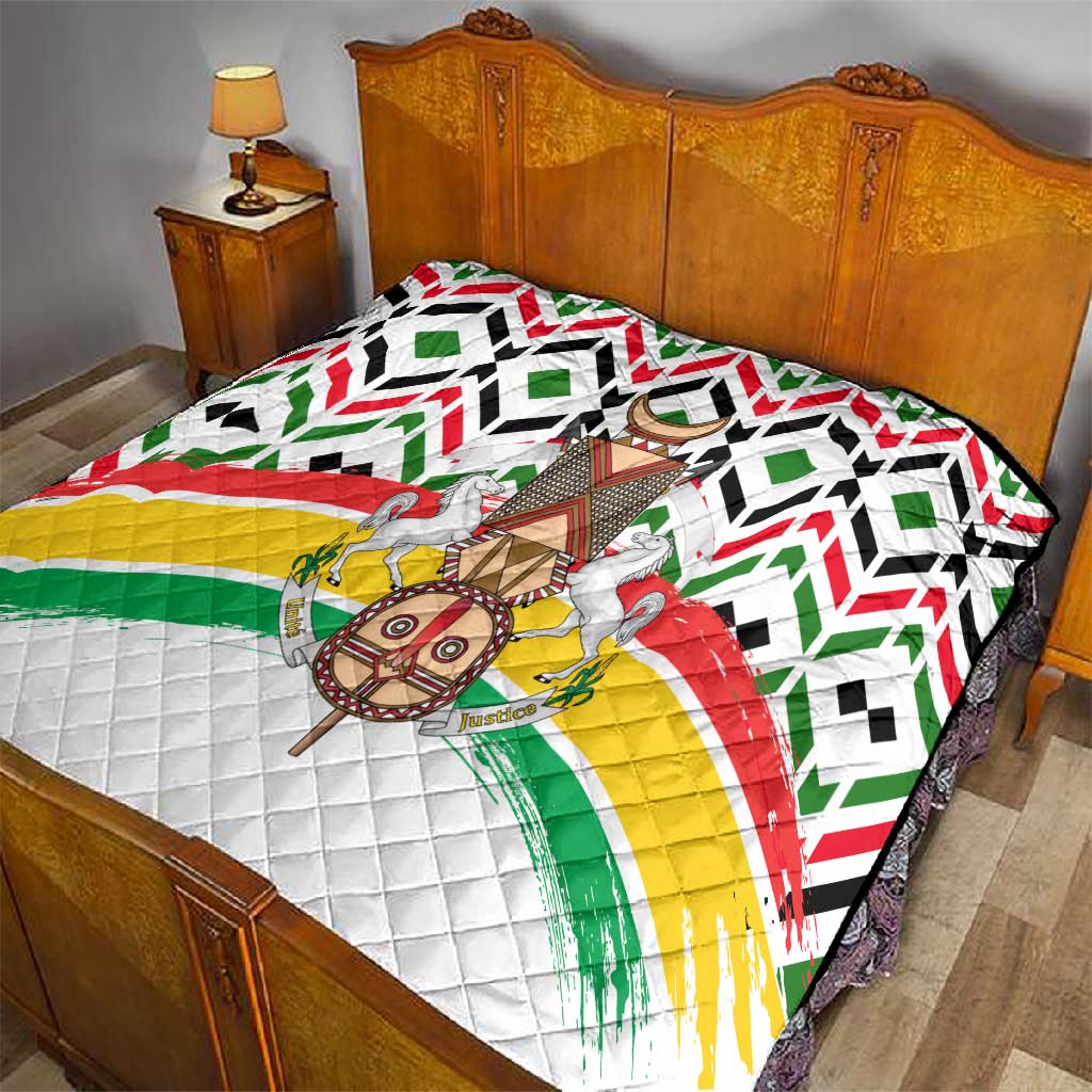 Burkina Faso Quilt Red Green Black Geometric TS04