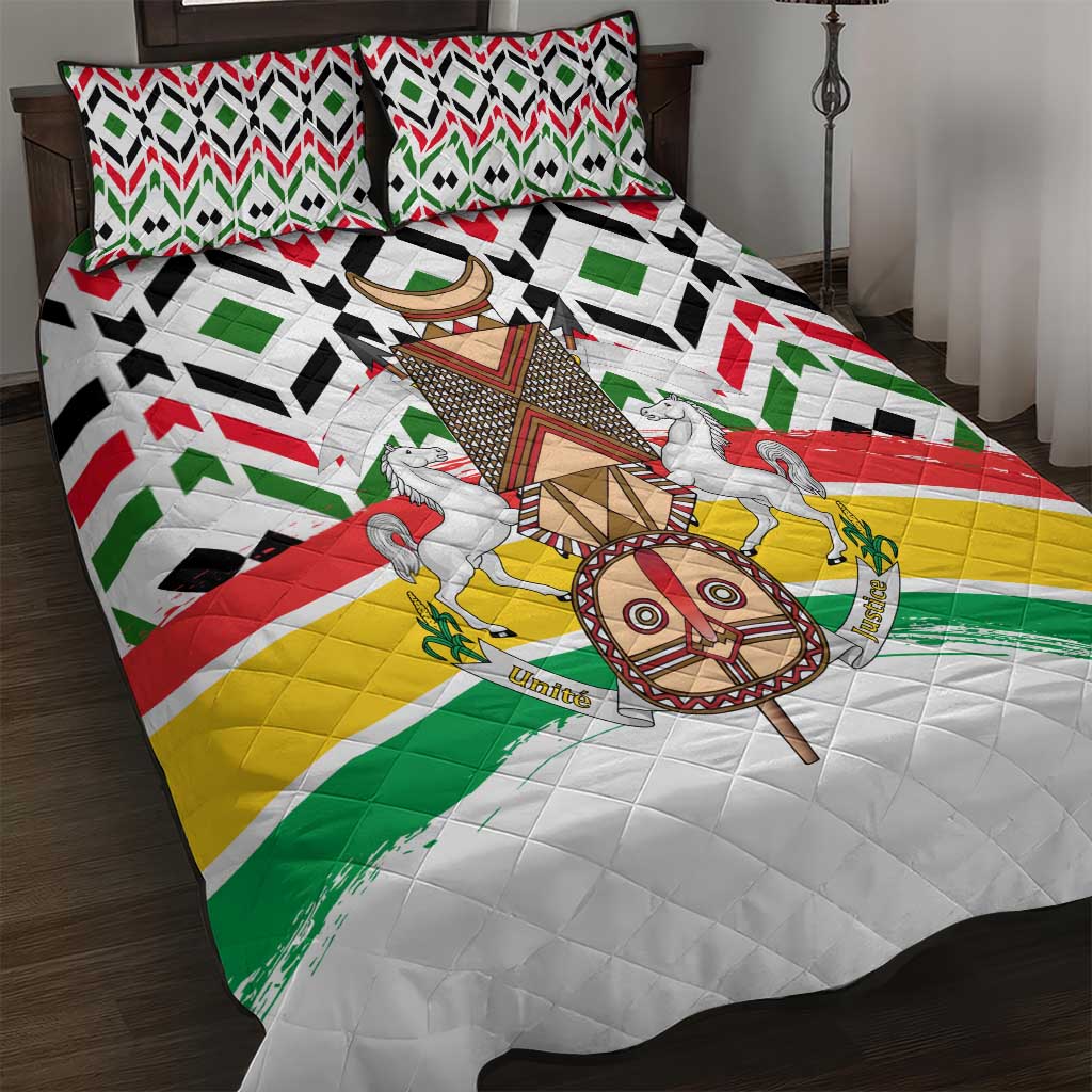 Burkina Faso Quilt Bed Set Red Green Black Geometric TS04