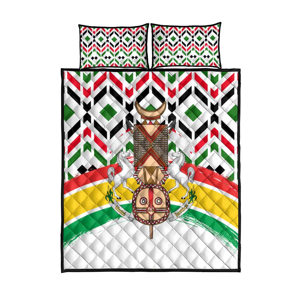 Burkina Faso Quilt Bed Set Red Green Black Geometric TS04
