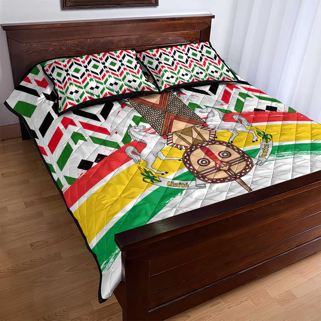Burkina Faso Quilt Bed Set Red Green Black Geometric TS04