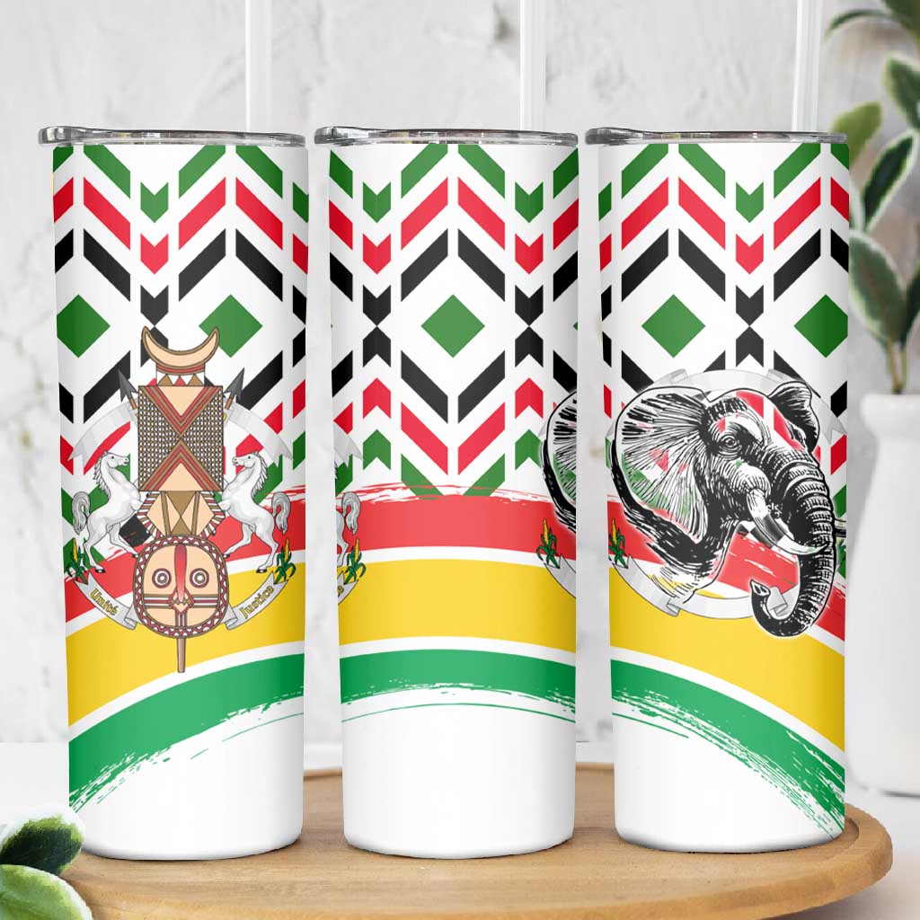 Burkina Faso Skinny Tumbler Red Green Black Geometric TS04