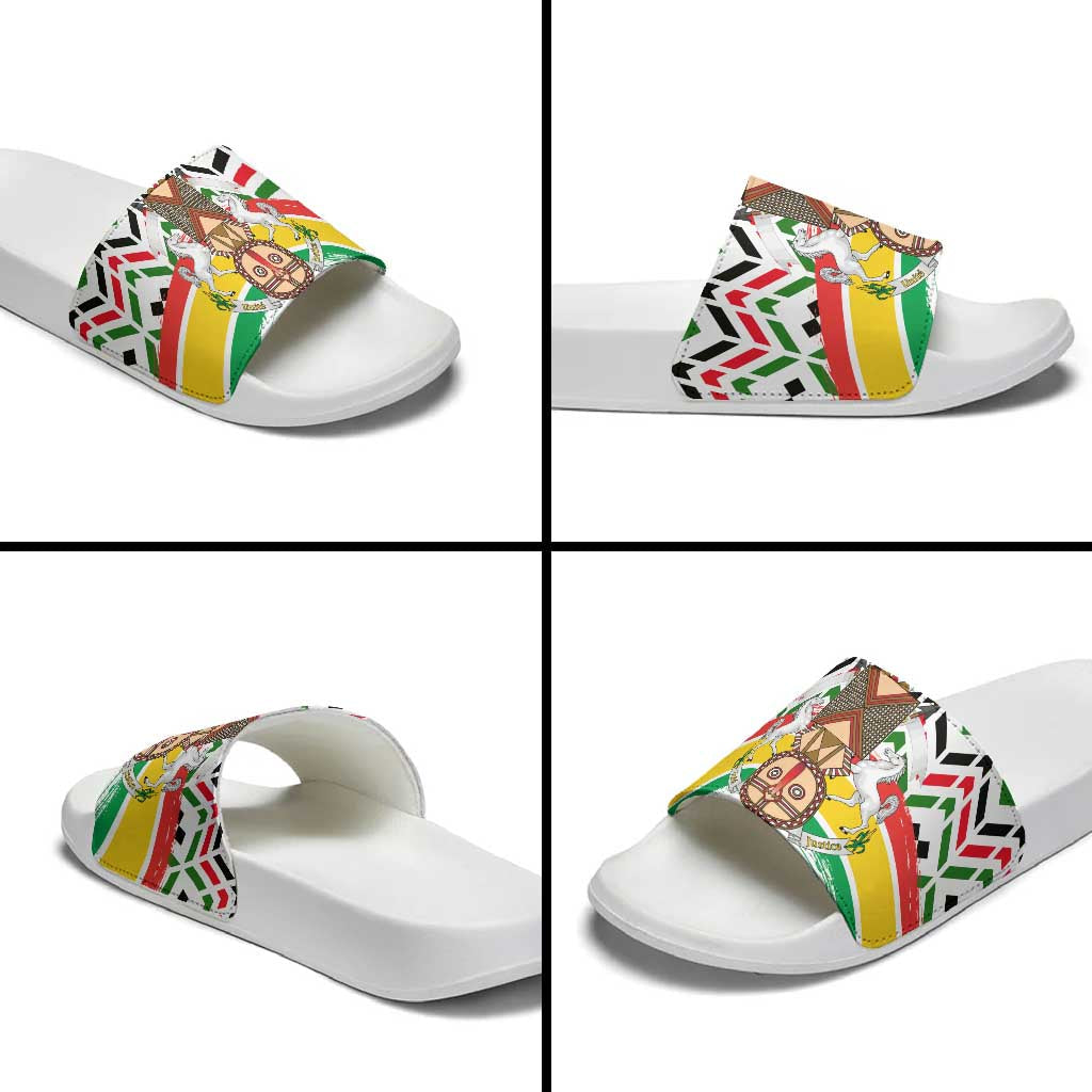 Burkina Faso Slide Sandals with Red Green Black Geometric Design TS04