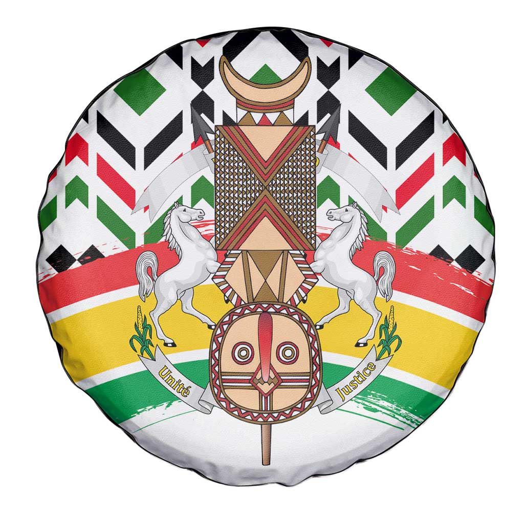 Burkina Faso Spare Tire Cover with Red Green Black Geometric Design TS04