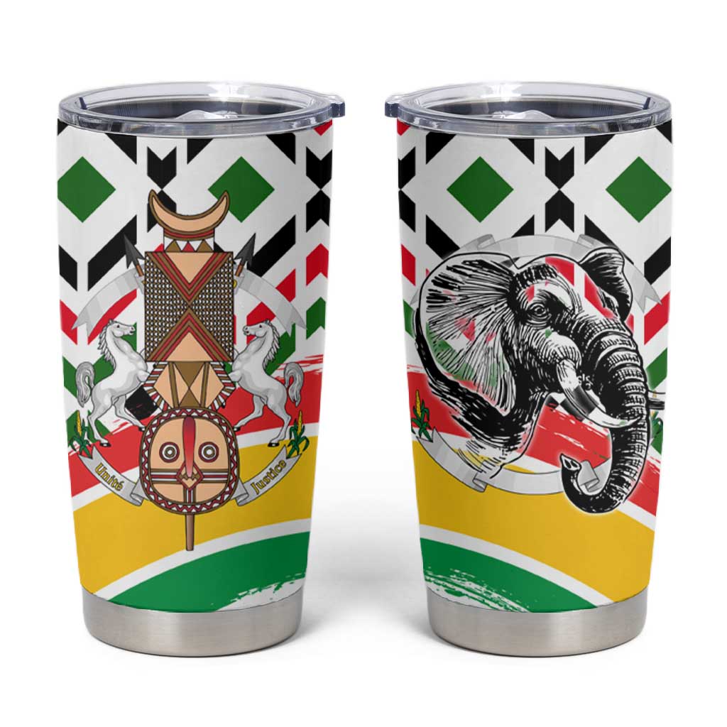 Burkina Faso Tumbler Cup Red Green Black Geometric TS04
