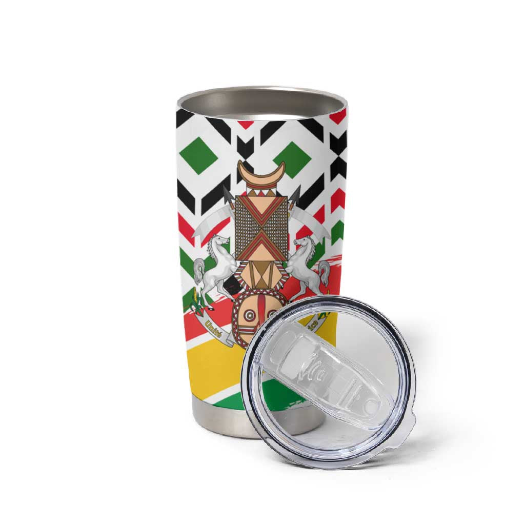 Burkina Faso Tumbler Cup Red Green Black Geometric TS04