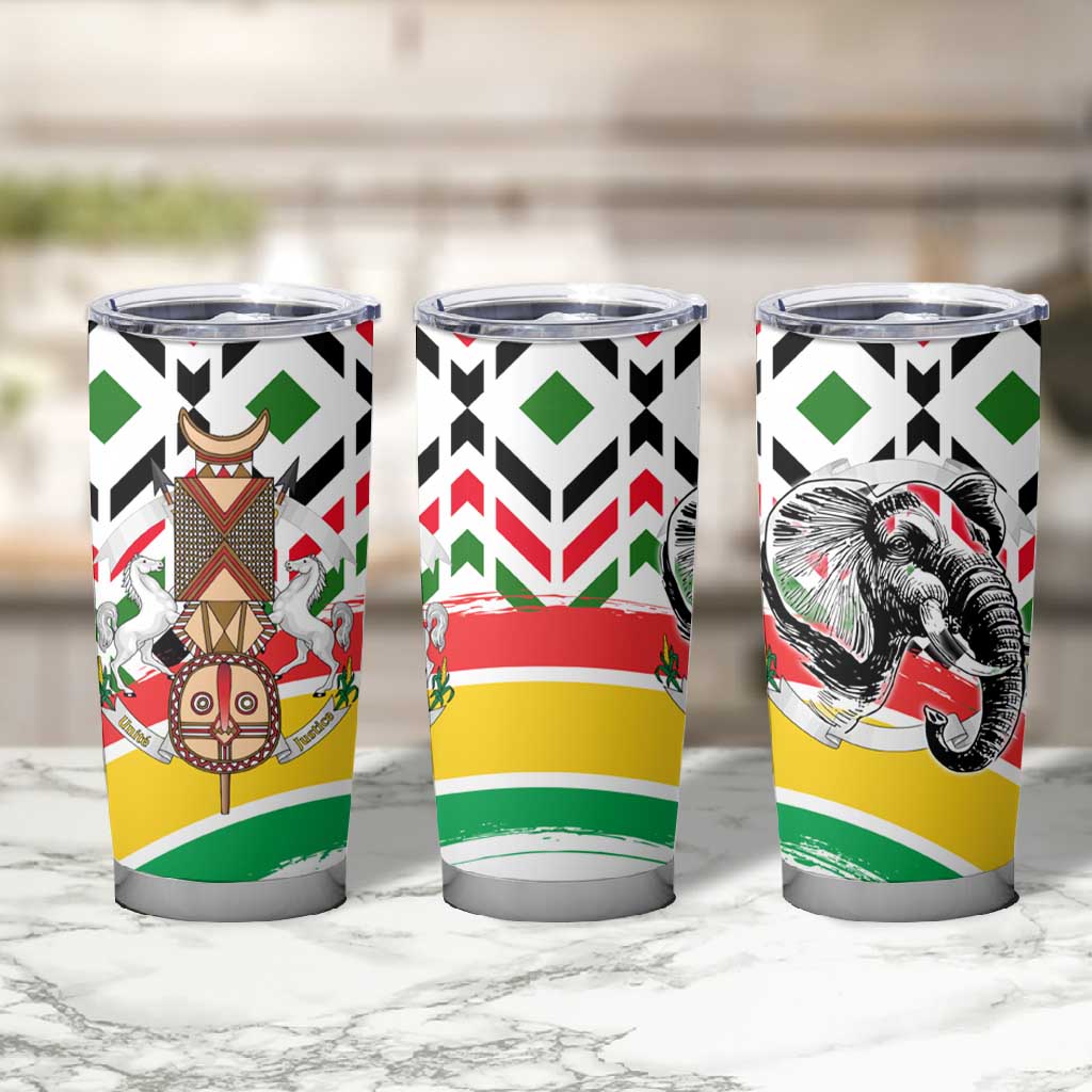 Burkina Faso Tumbler Cup Red Green Black Geometric TS04