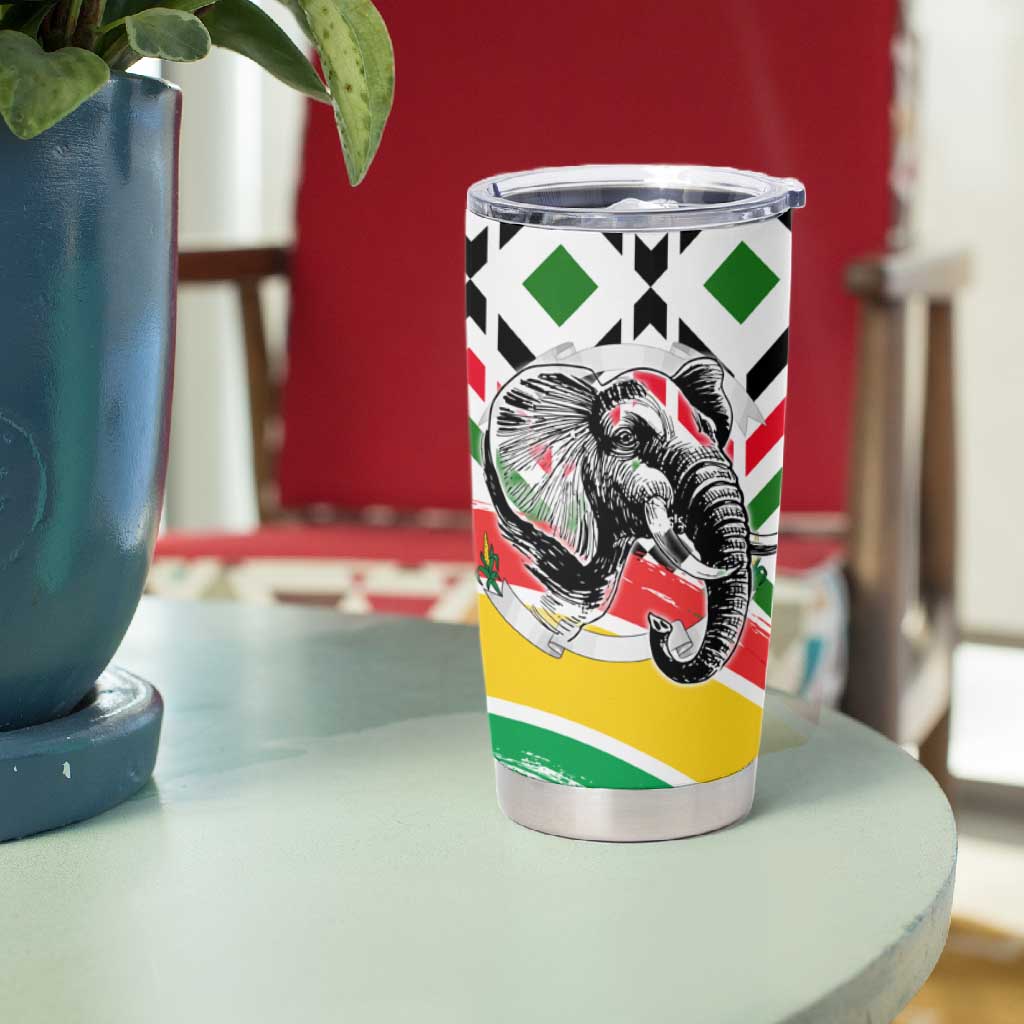 Burkina Faso Tumbler Cup Red Green Black Geometric TS04