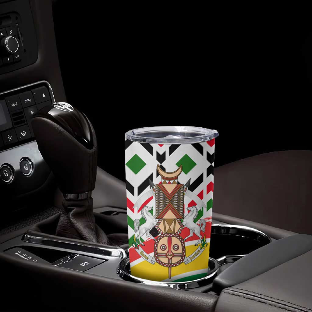 Burkina Faso Tumbler Cup Red Green Black Geometric TS04