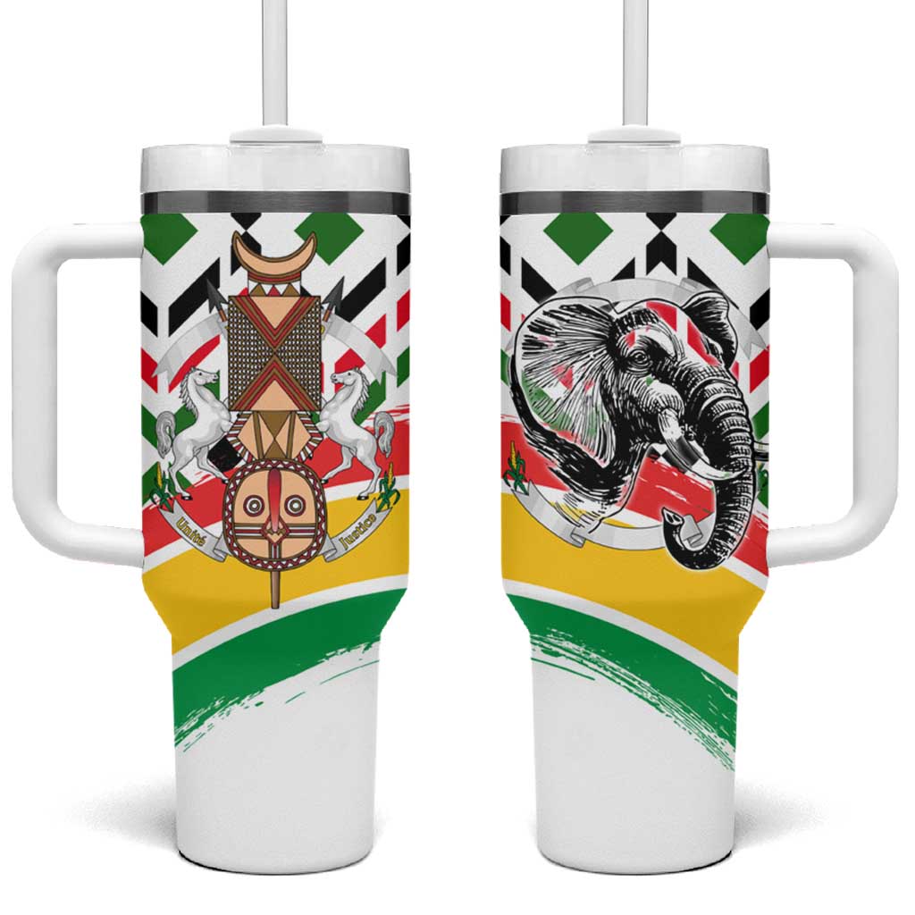 Burkina Faso Tumbler With Handle Red Green Black Geometric TS04