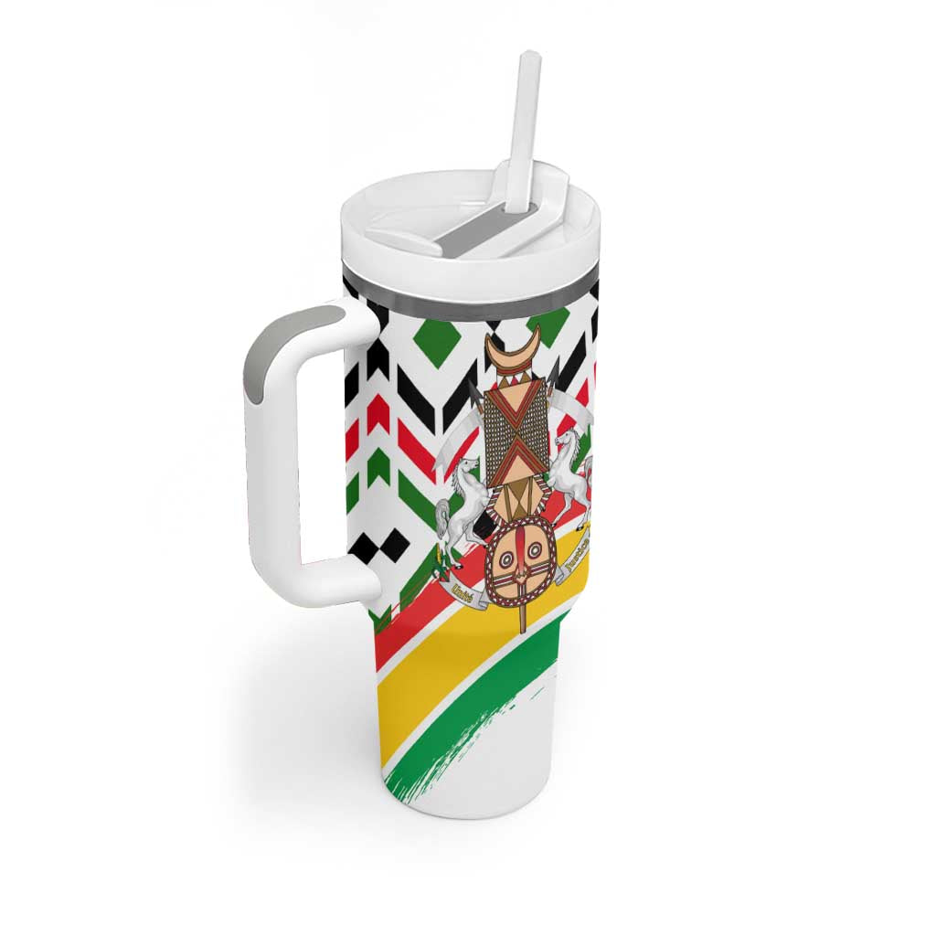 Burkina Faso Tumbler With Handle Red Green Black Geometric TS04