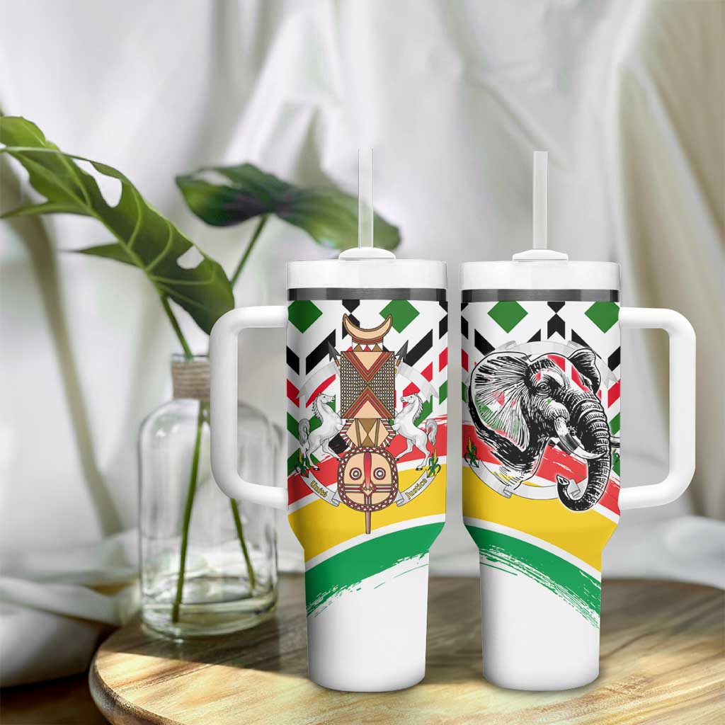 Burkina Faso Tumbler With Handle Red Green Black Geometric TS04