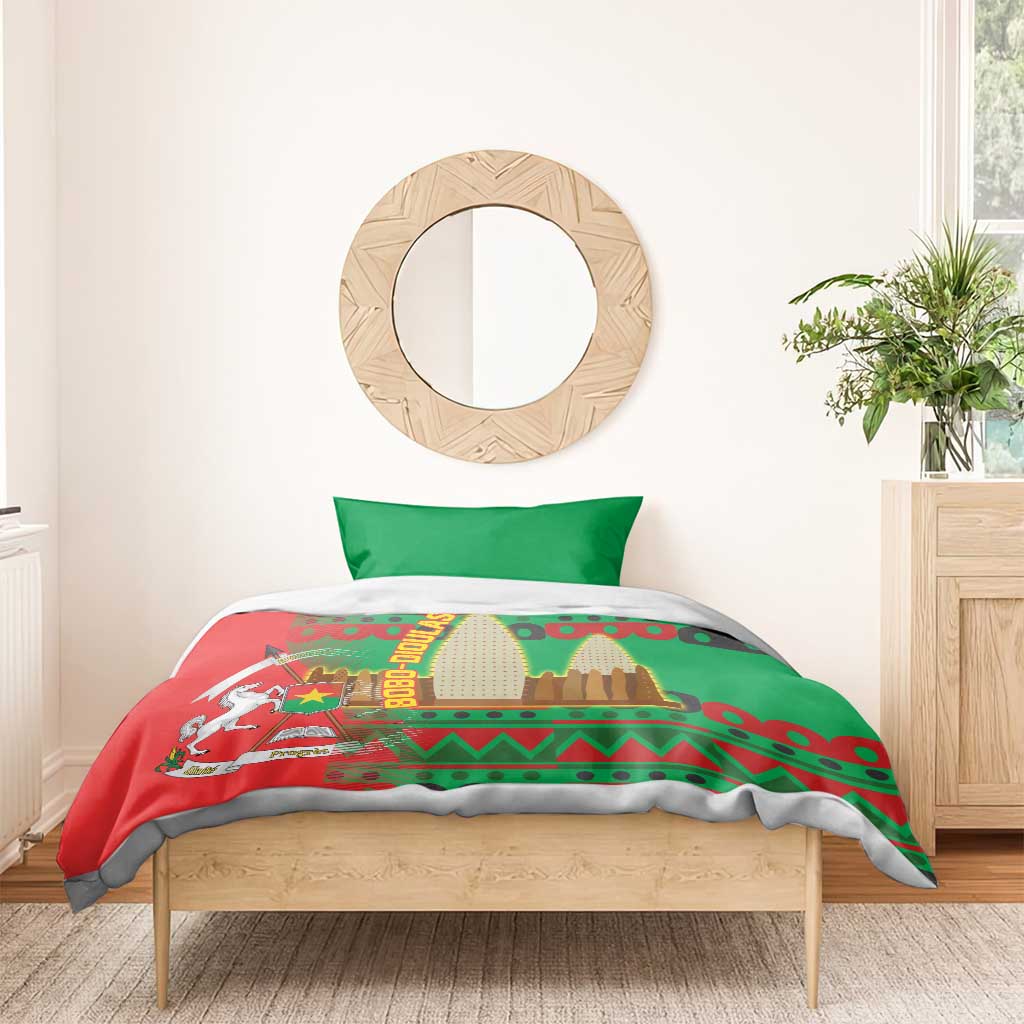 Burkina Faso Bedding Set Tribal Design and Bobo Dioulasso Landmark TS04