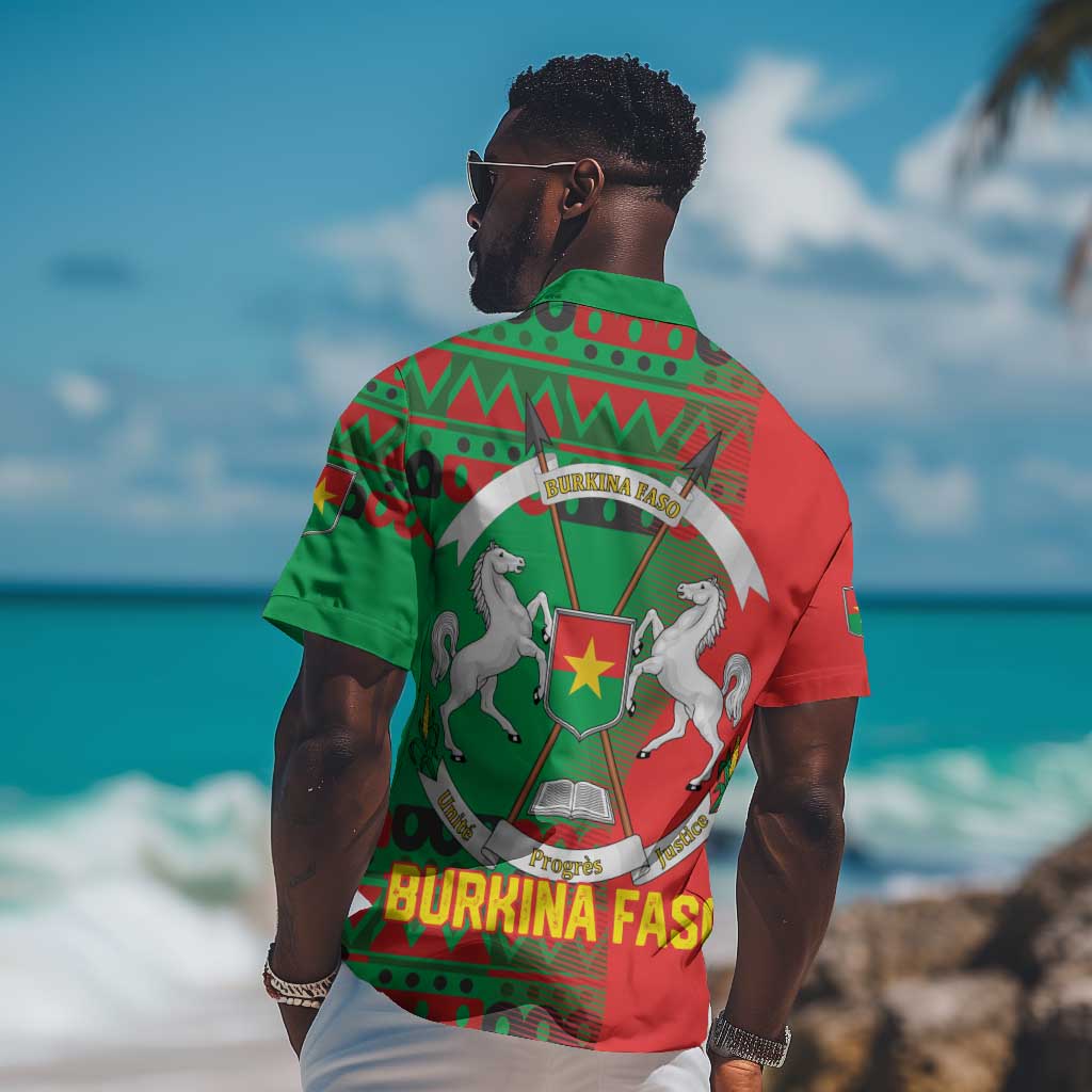 Burkina Faso Hawaiian Shirt Tribal Design and Bobo Dioulasso Landmark TS04
